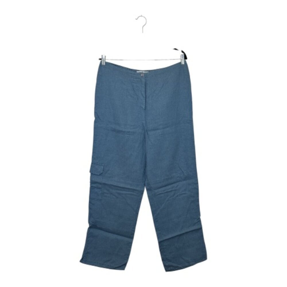 Paraphrase Linen Pants Women's Size 14 Brown Side Pocket